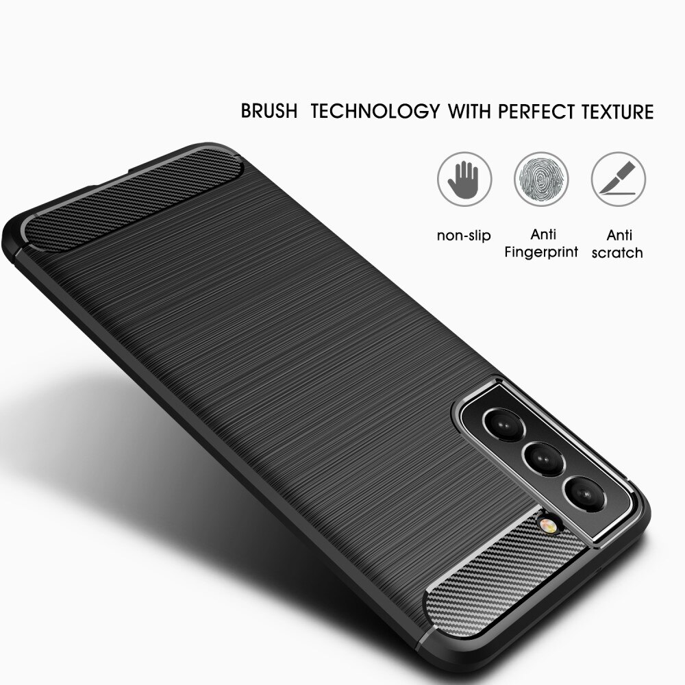 Samsung Galaxy S21 FE Skal TPU Brushed Svart