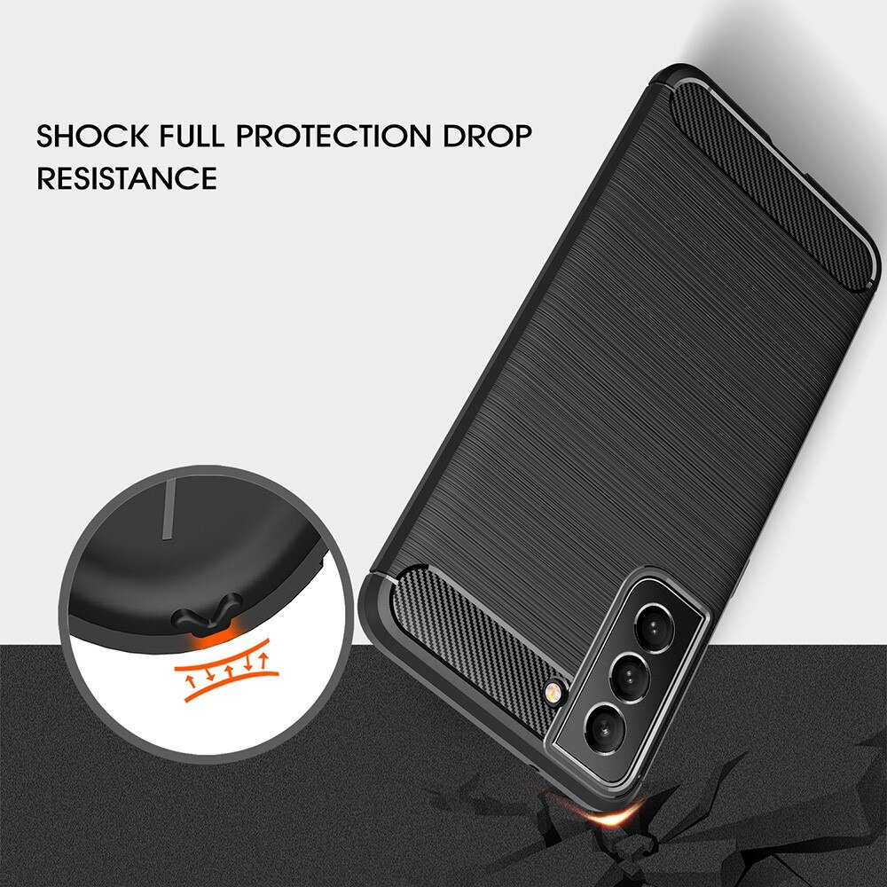 Samsung Galaxy S21 FE Skal TPU Brushed Svart