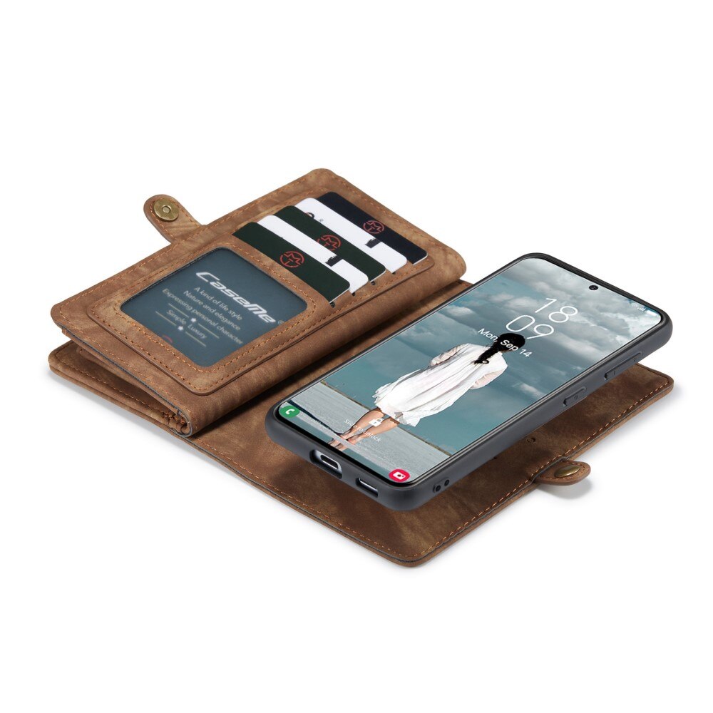 Multi-slot Plånboksfodral Samsung Galaxy S21 FE Brun