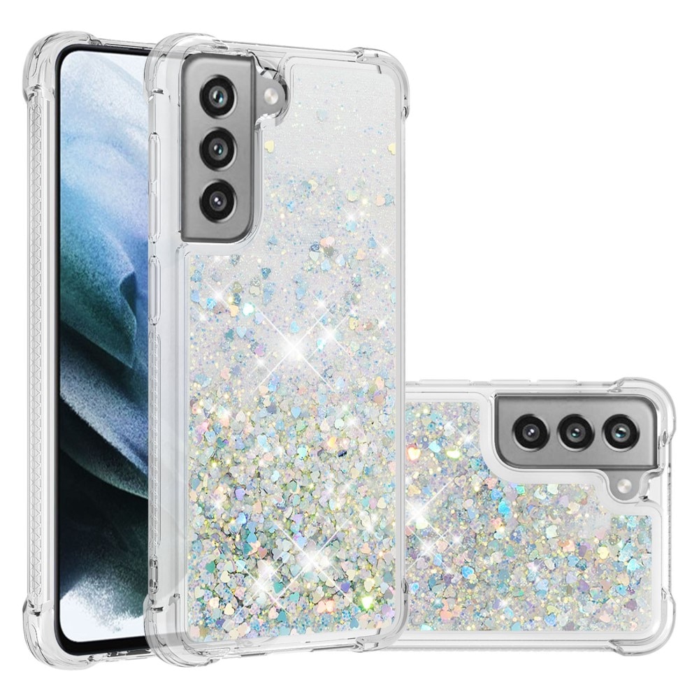 Glitter Powder TPU Case Galaxy S21 FE silver