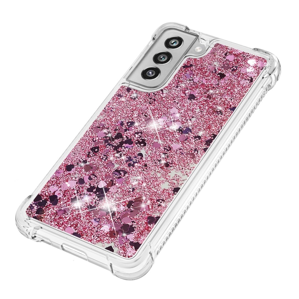 Glitter Powder TPU Skal Samsung Galaxy S21 FE rosa