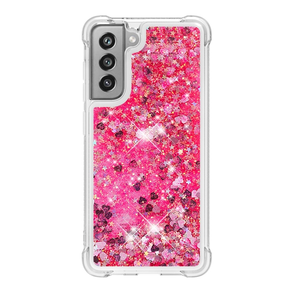 Glitter Powder TPU Case Galaxy S21 FE rosa