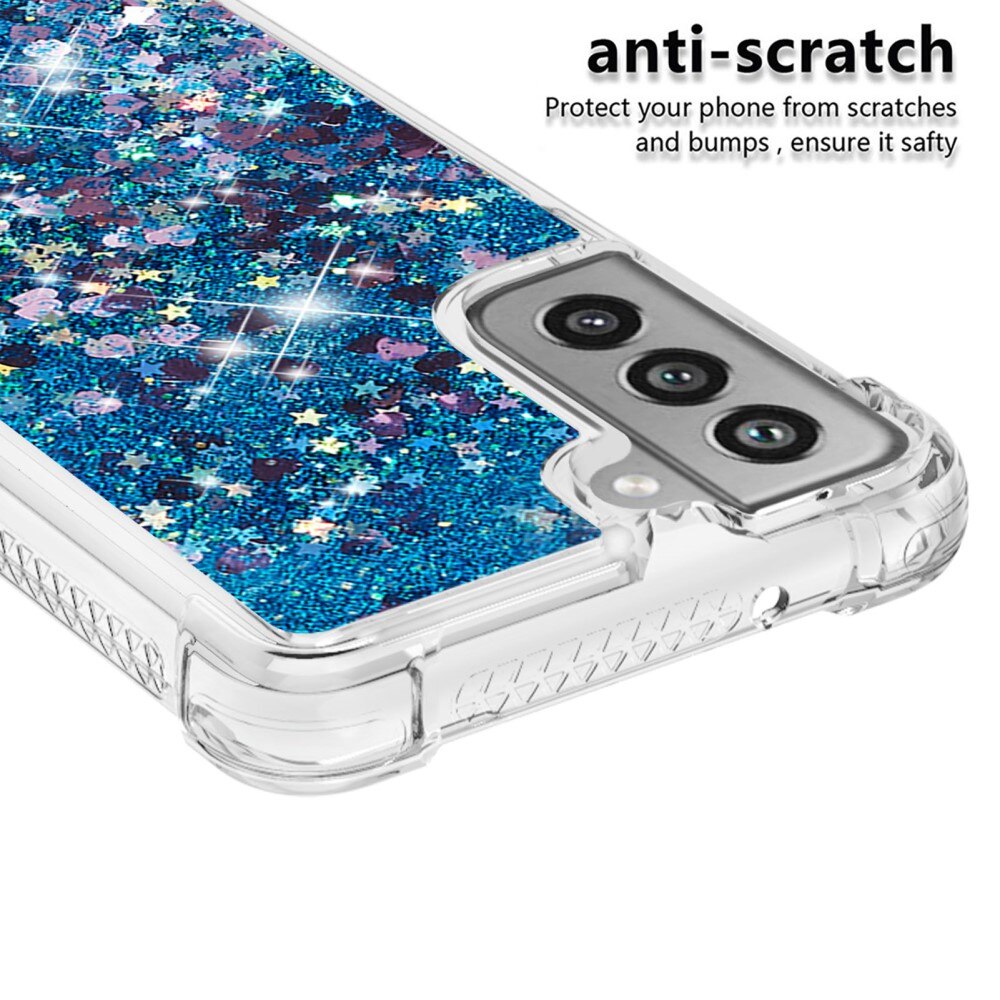 Glitter Powder TPU Case Galaxy S21 FE blå