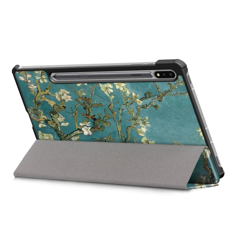 Fodral Tri-fold Samsung Galaxy Tab S7 FE - Körsbärsblommor