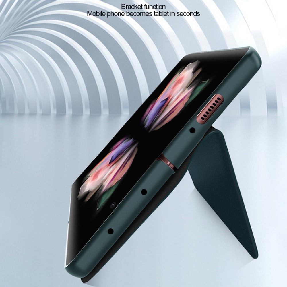 Äkta Läderfodral Samsung Galaxy Z Fold 3 svart