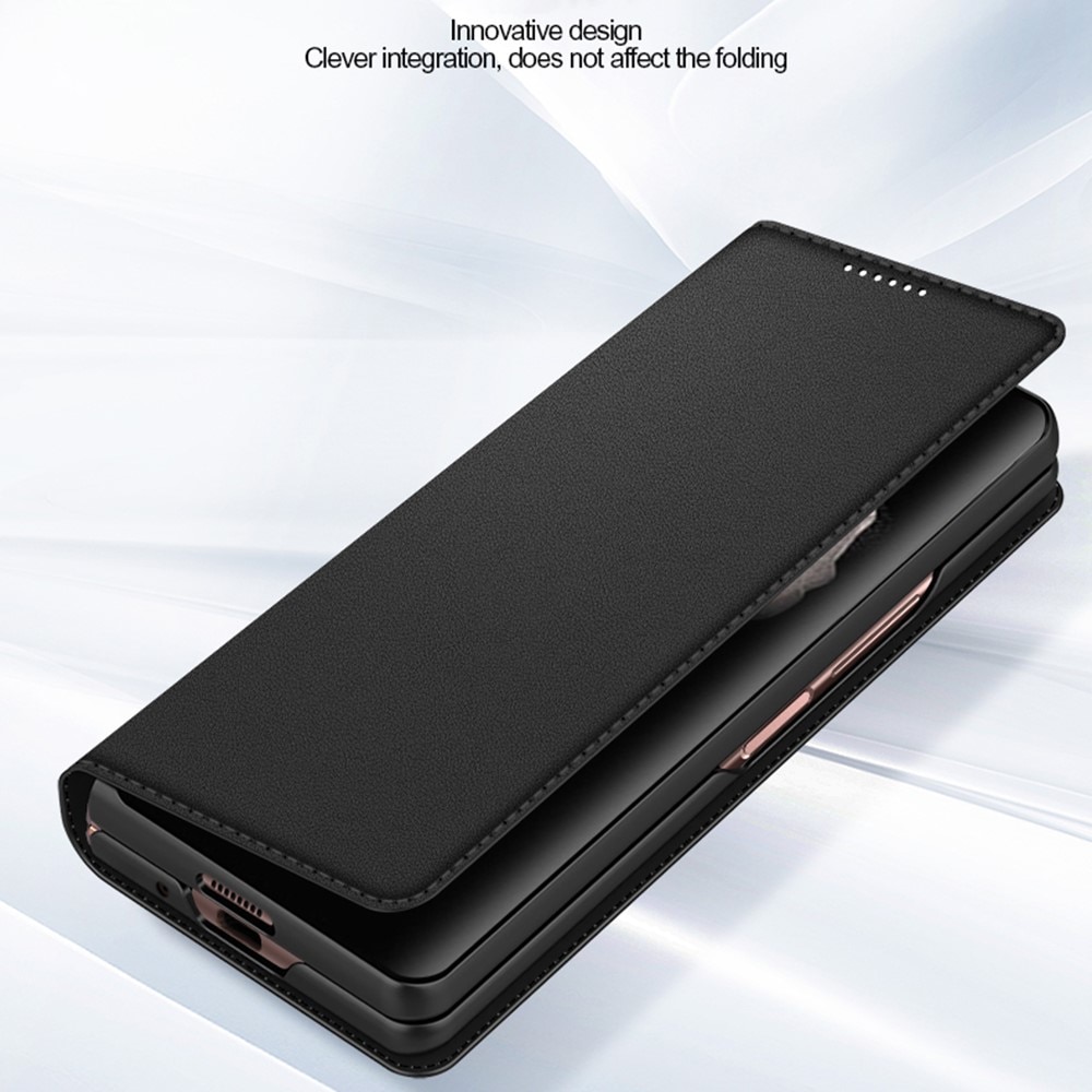 Äkta Läderfodral Samsung Galaxy Z Fold 3 svart