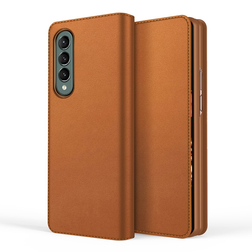 Äkta Läderfodral Samsung Galaxy Z Fold 3 cognac