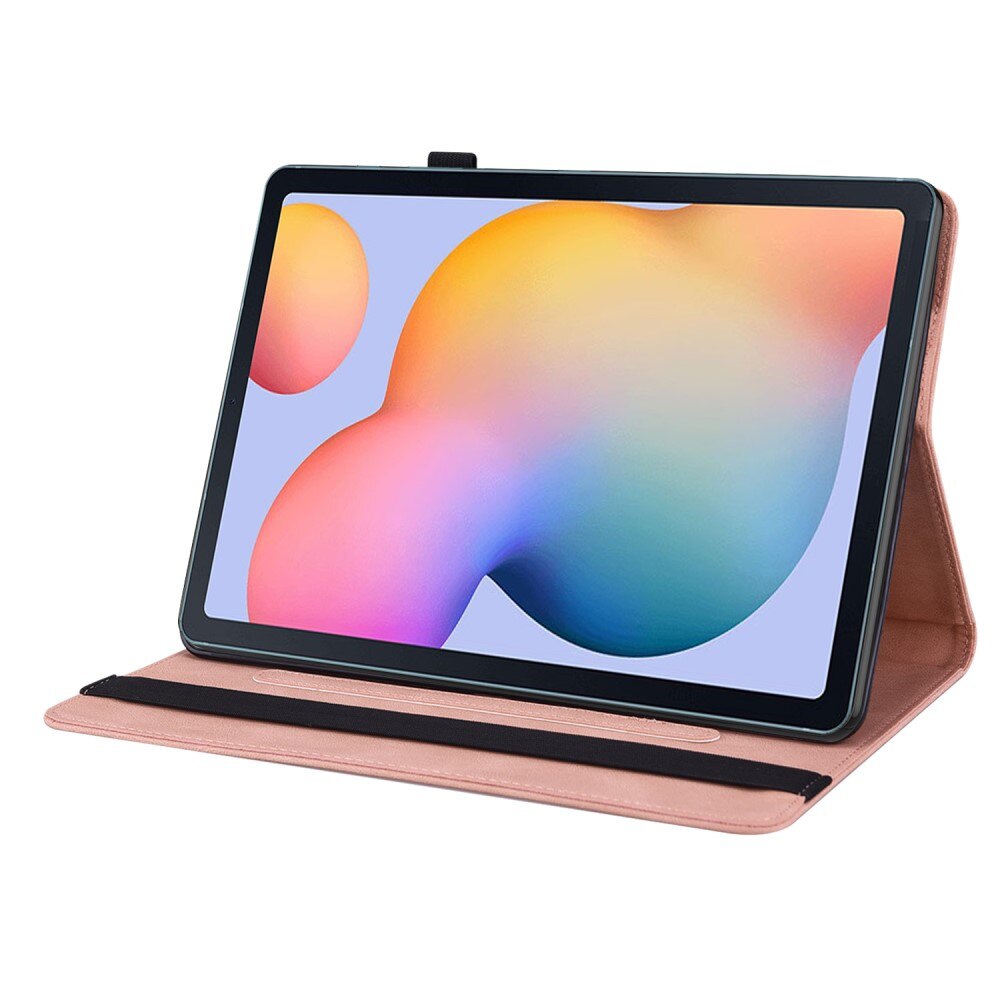 Läderfodral Fjärilar Samsung Galaxy Tab S6 Lite 10.4 rosa