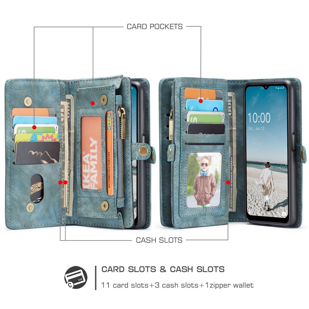 Multi-slot Plånboksfodral Samsung Galaxy A12 5G Blå