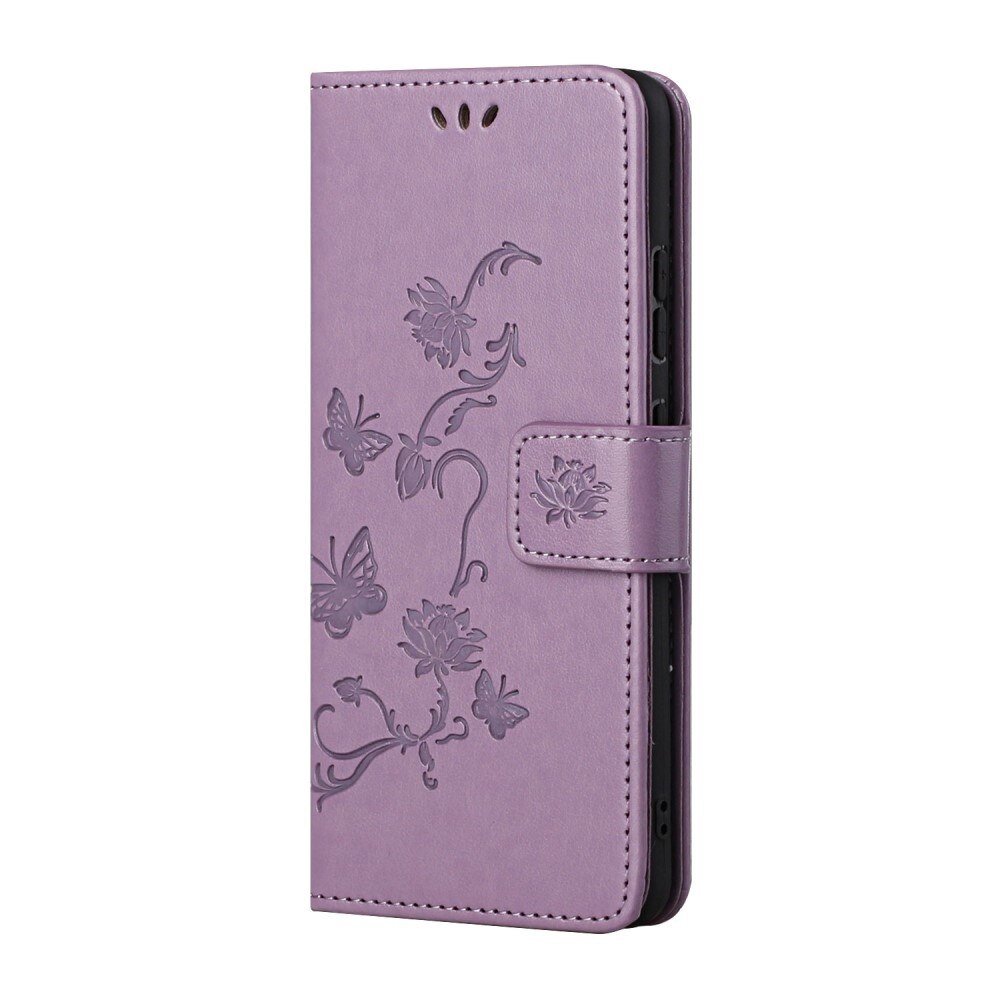 Läderfodral Fjärilar Samsung Galaxy S22 Plus Lila