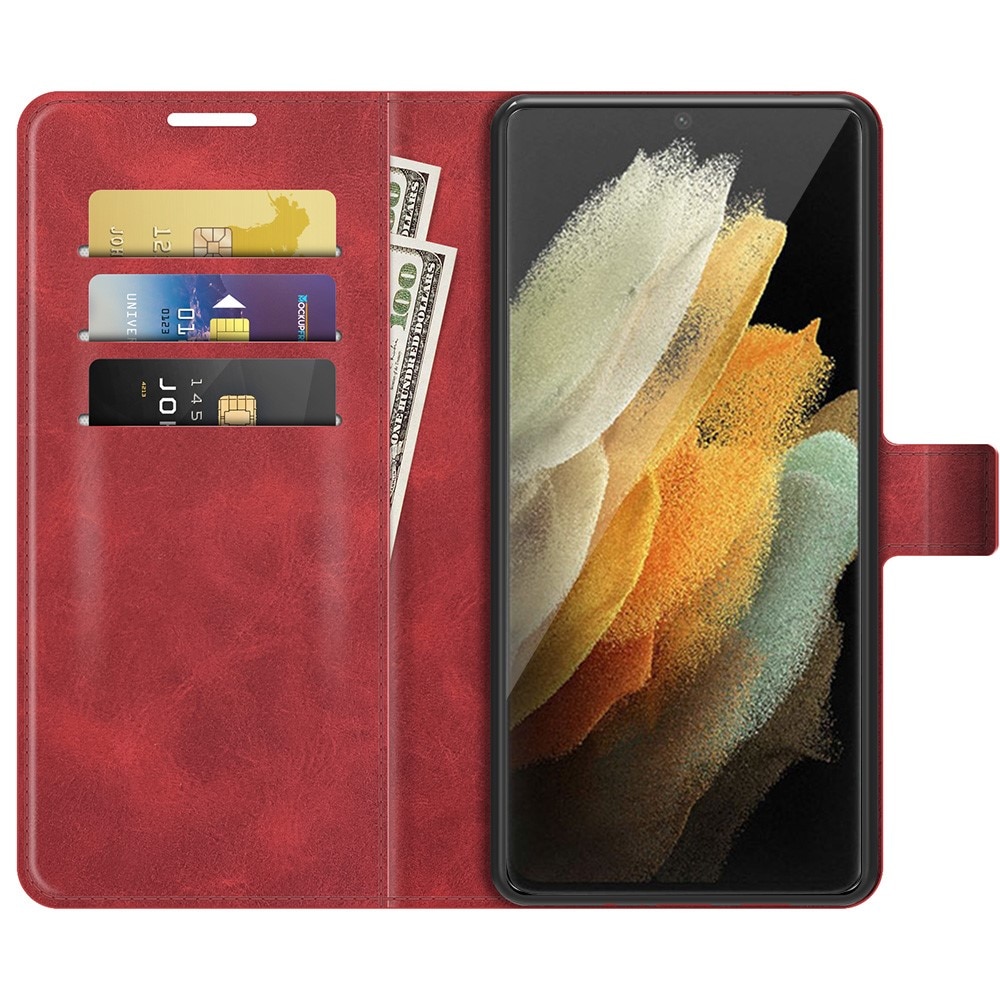 Leather Wallet Galaxy S22 Ultra Red