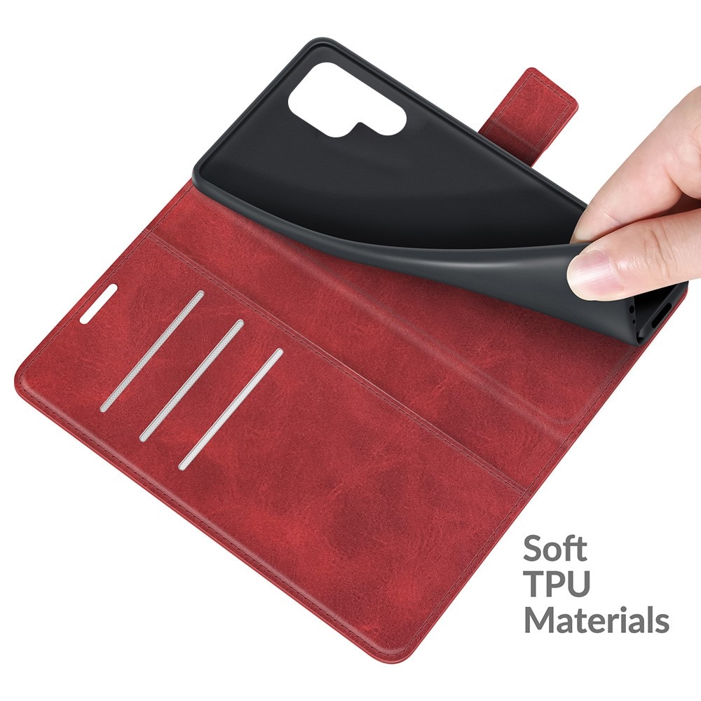 Leather Wallet Galaxy S22 Ultra Red