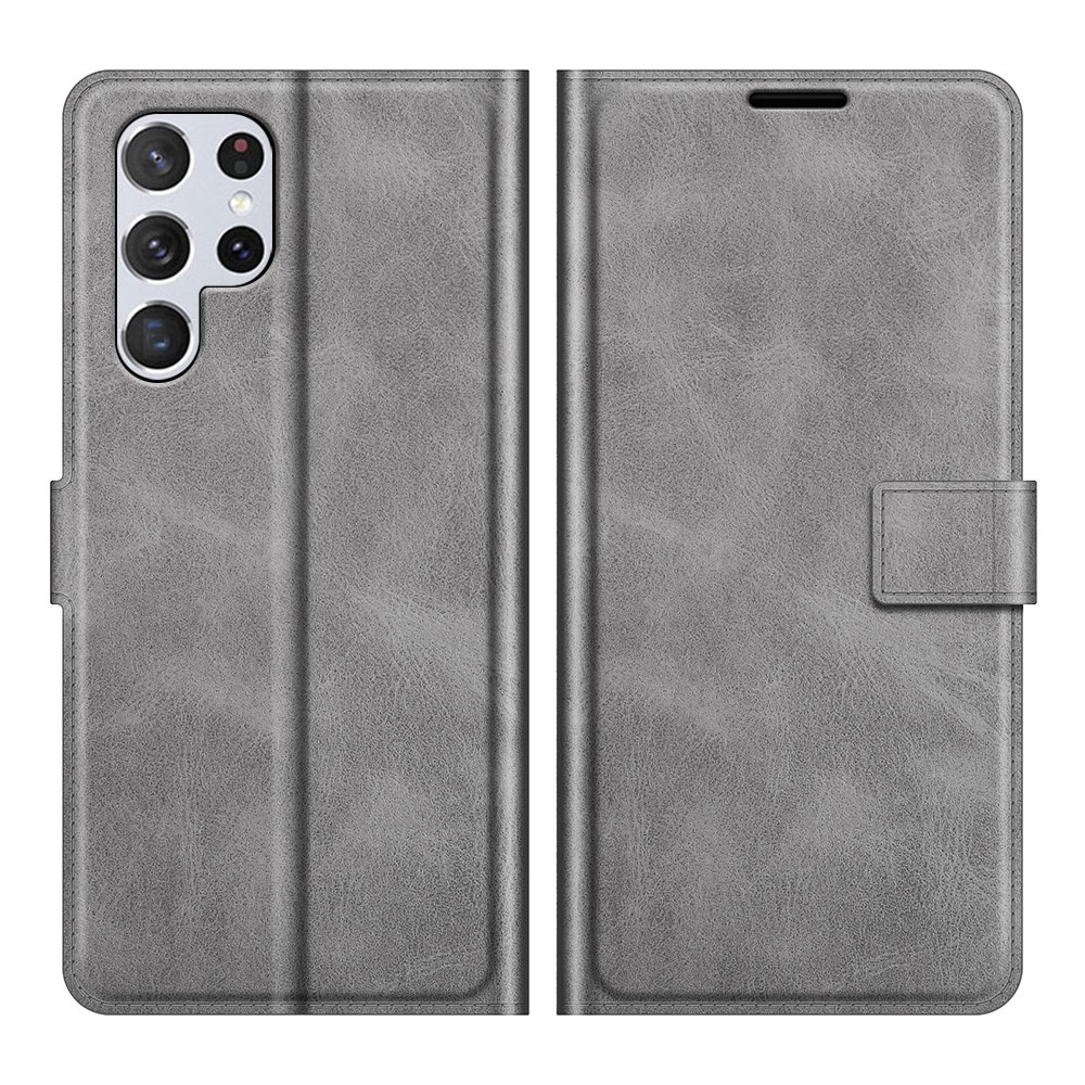 Leather Wallet Galaxy S22 Ultra Grey