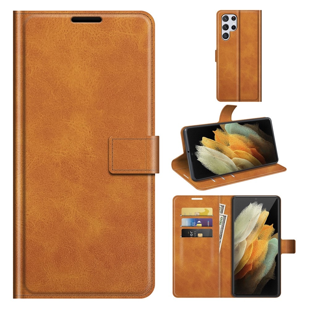 Leather Wallet Galaxy S22 Ultra Cognac