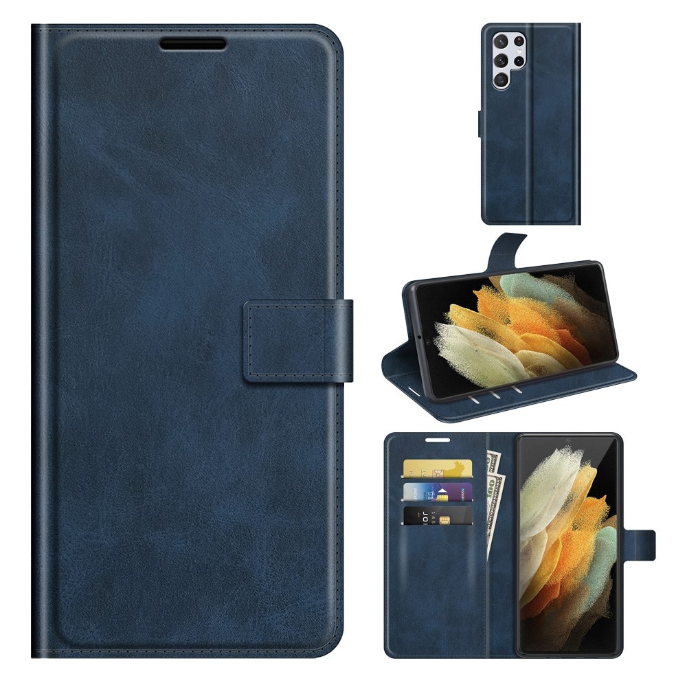 Leather Wallet Galaxy S22 Ultra Blue