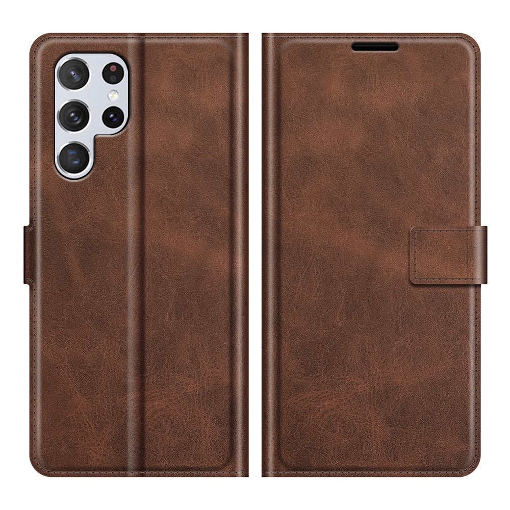 Leather Wallet Galaxy S22 Ultra Brown