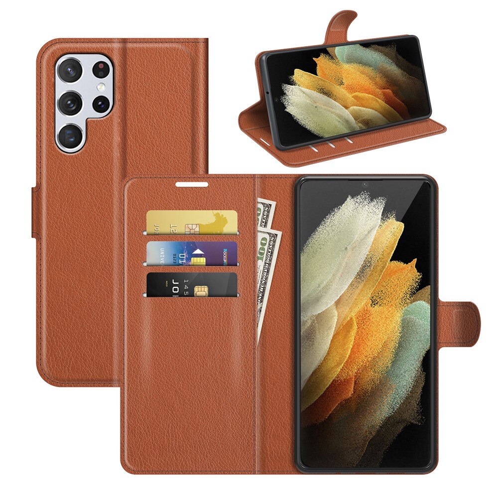 Mobilfodral Galaxy S22 Ultra brun
