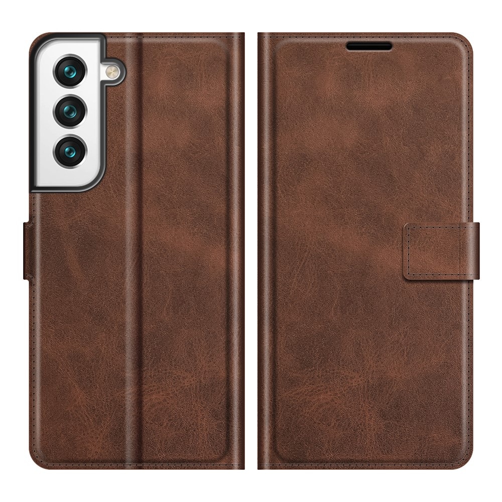 Leather Wallet Galaxy S22 Brown