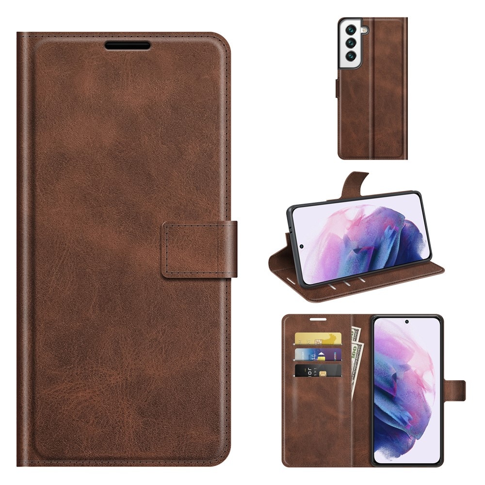 Leather Wallet Galaxy S22 Brown