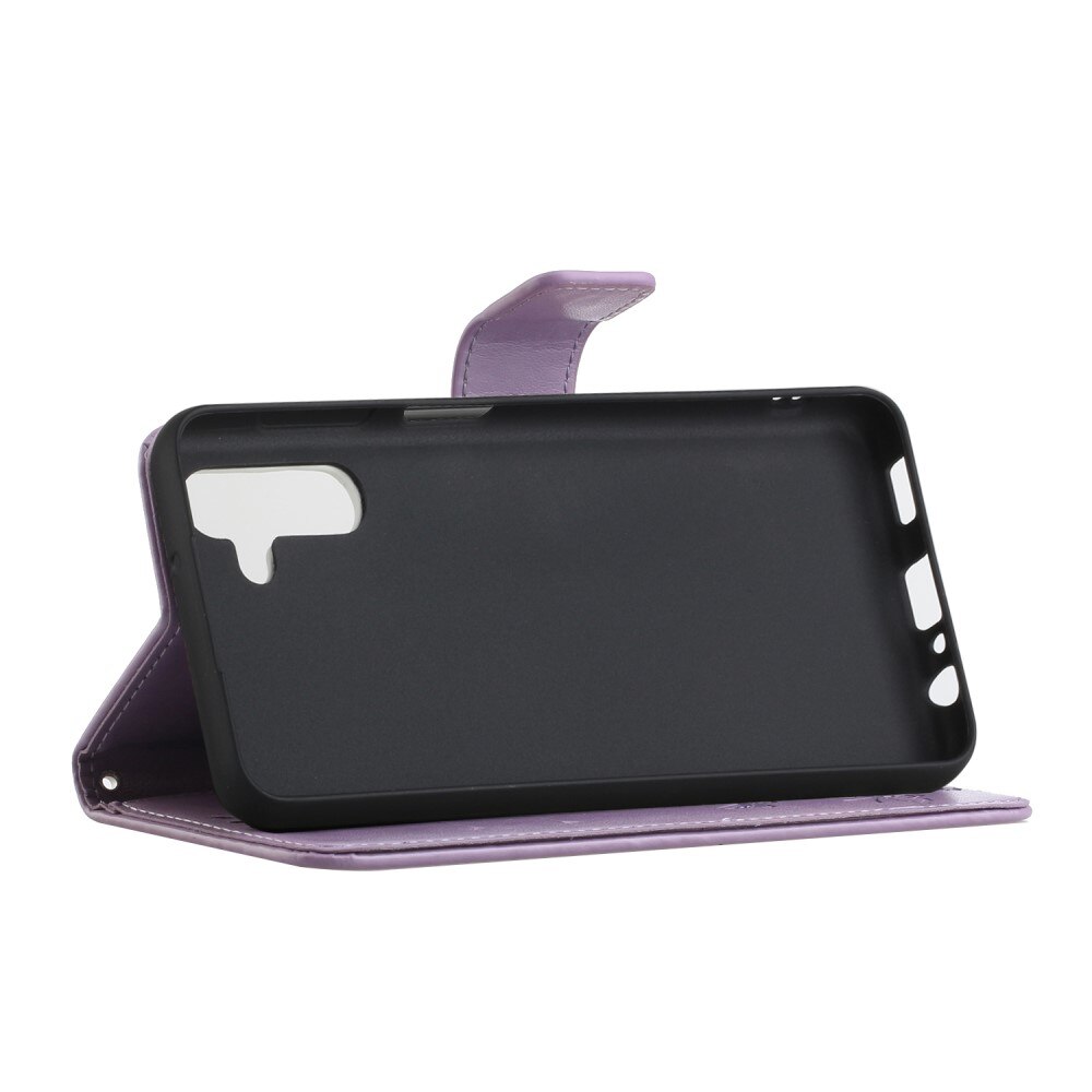 Läderfodral Fjärilar Samsung Galaxy A04s Lila