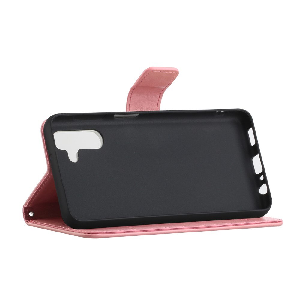 Läderfodral Fjärilar Samsung Galaxy A04s Rosa