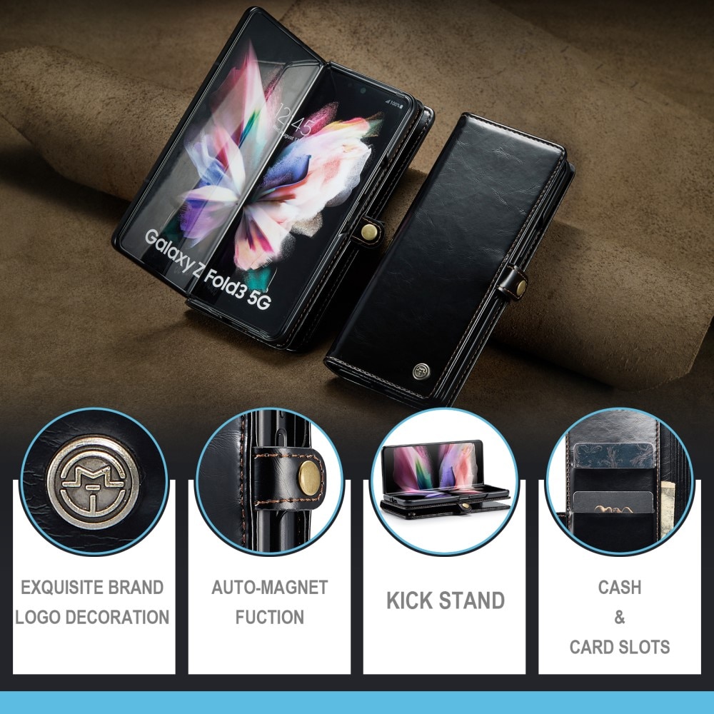Läderfodral Samsung Galaxy Z Fold 3 svart