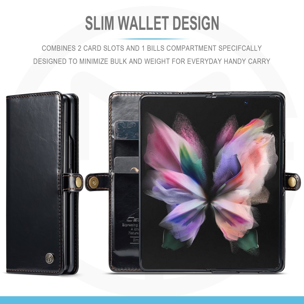 Läderfodral Samsung Galaxy Z Fold 3 svart