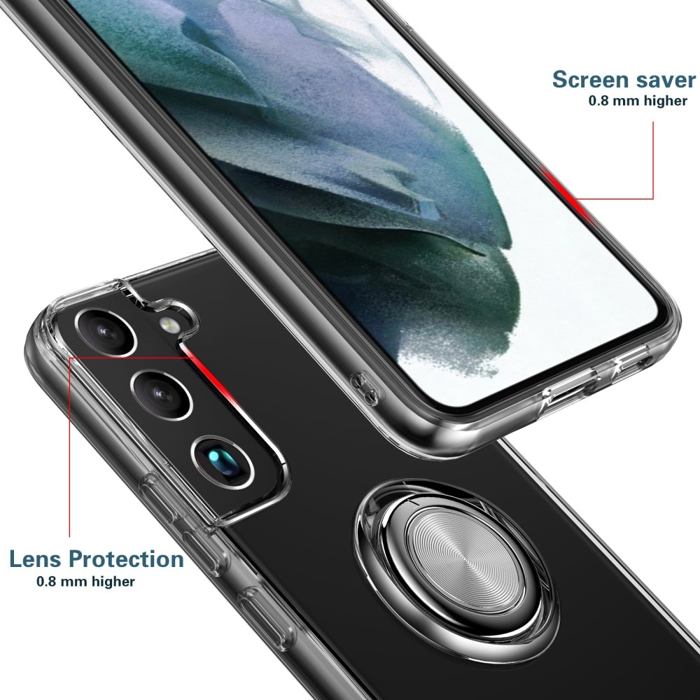 TPU Skal Finger Ring Kickstand Samsung Galaxy S22 Transparent