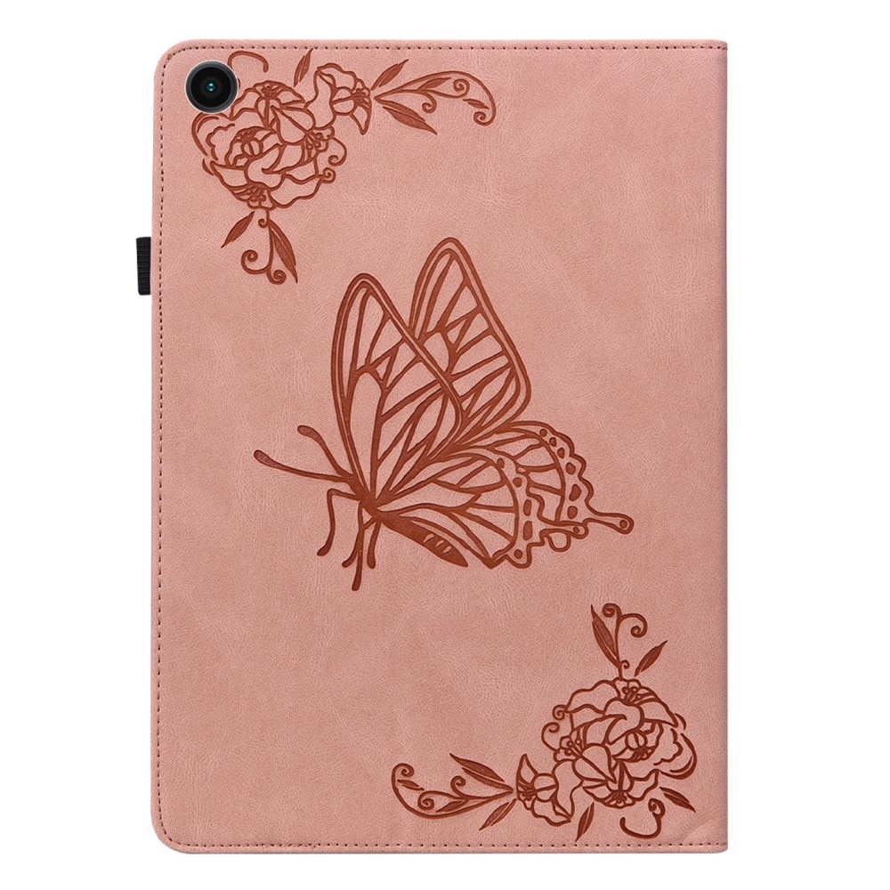 Läderfodral Fjärilar Samsung Galaxy Tab A8 10.5 rosa