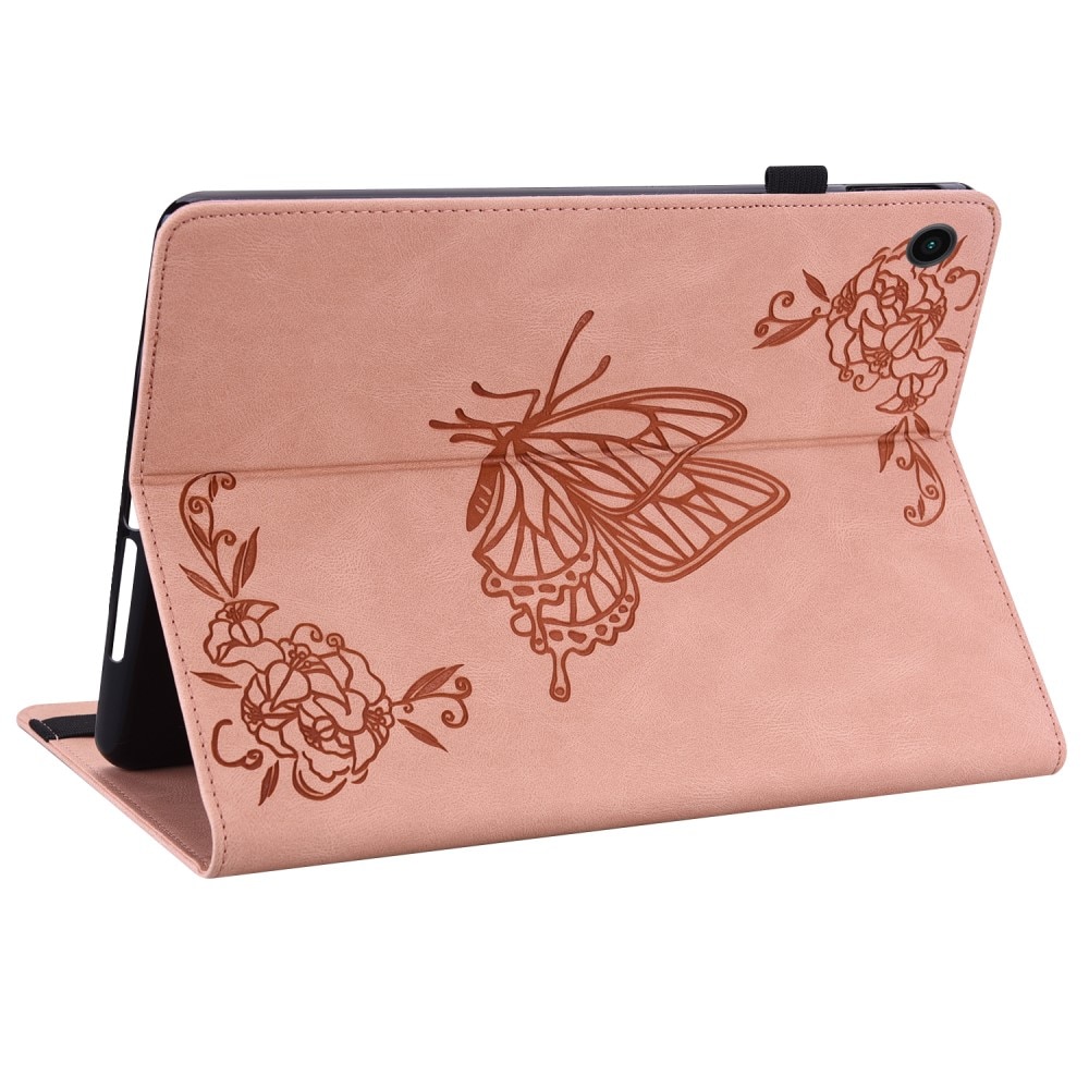 Läderfodral Fjärilar Samsung Galaxy Tab A8 Rosa