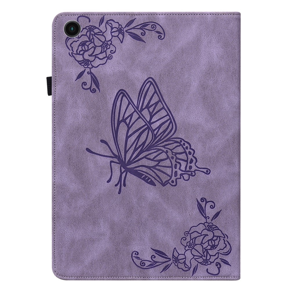 Läderfodral Fjärilar Samsung Galaxy Tab A8 10.5 lila