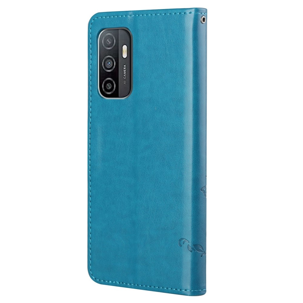 Läderfodral Fjärilar Samsung Galaxy A53 blå