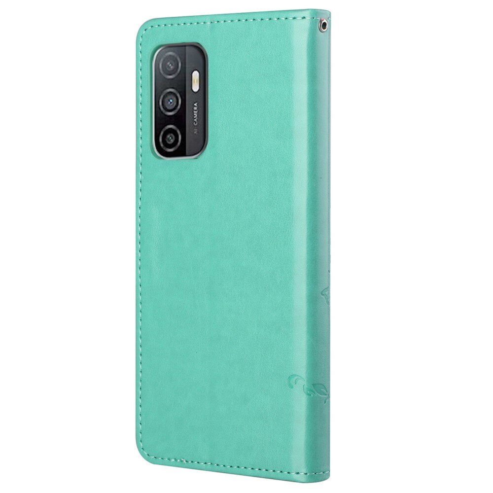 Läderfodral Fjärilar Samsung Galaxy A53 Grön