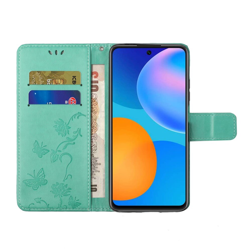 Läderfodral Fjärilar Samsung Galaxy A53 Grön