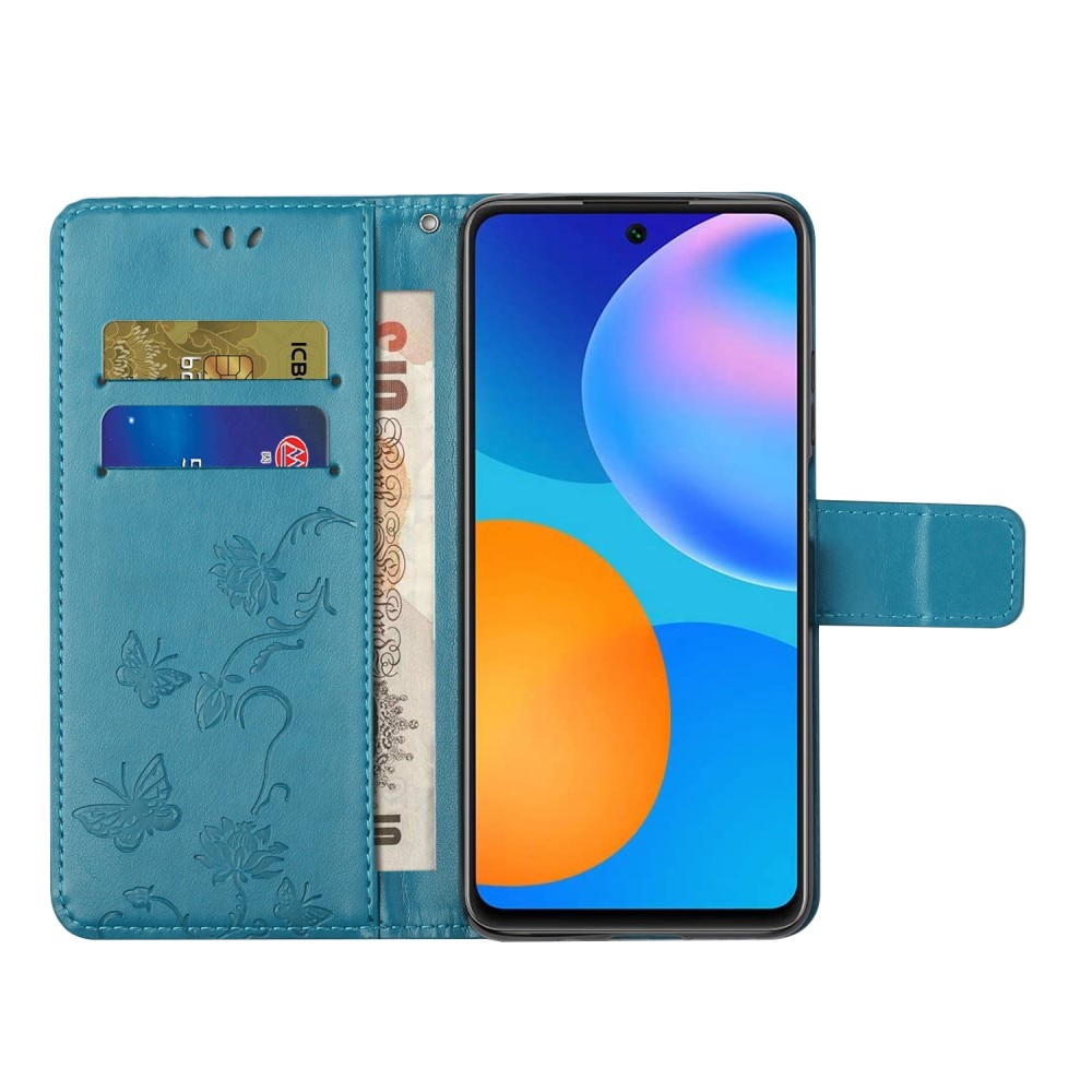 Läderfodral Fjärilar Samsung Galaxy A33 Blå