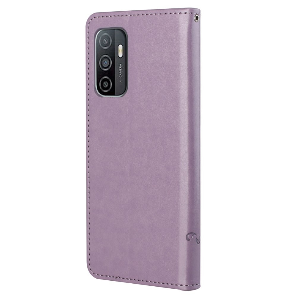 Läderfodral Fjärilar Samsung Galaxy A33 lila