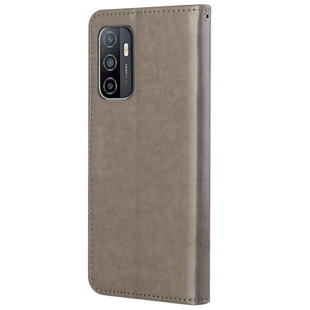 Läderfodral Fjärilar Samsung Galaxy A33 Grå