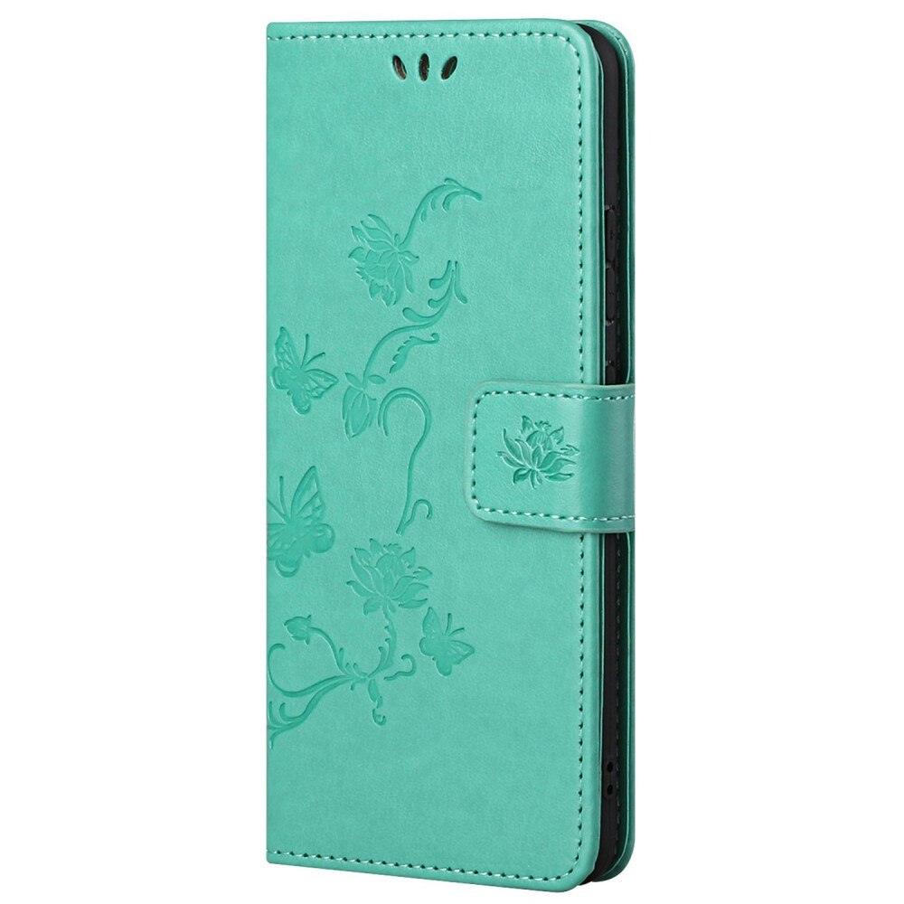 Läderfodral Fjärilar Samsung Galaxy A13 Grön