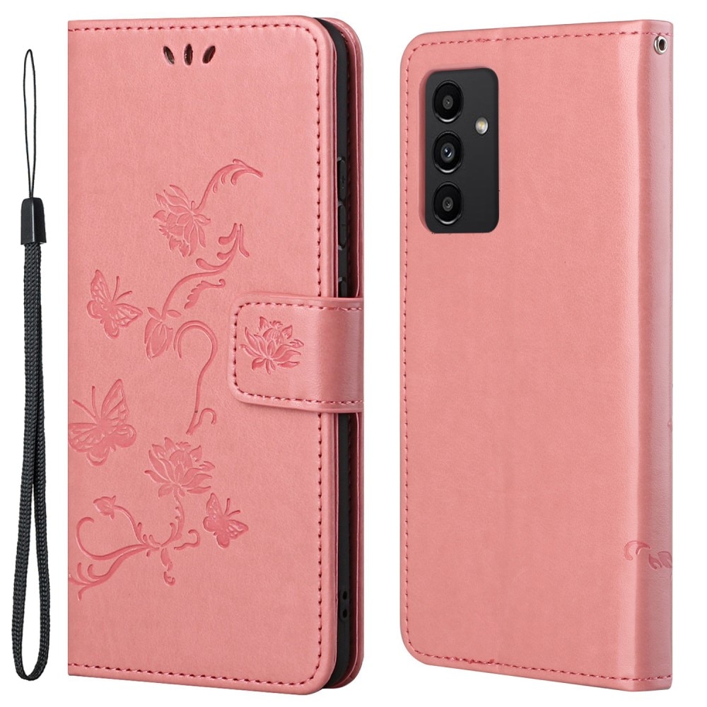 Läderfodral Fjärilar Samsung Galaxy A13 Rosa