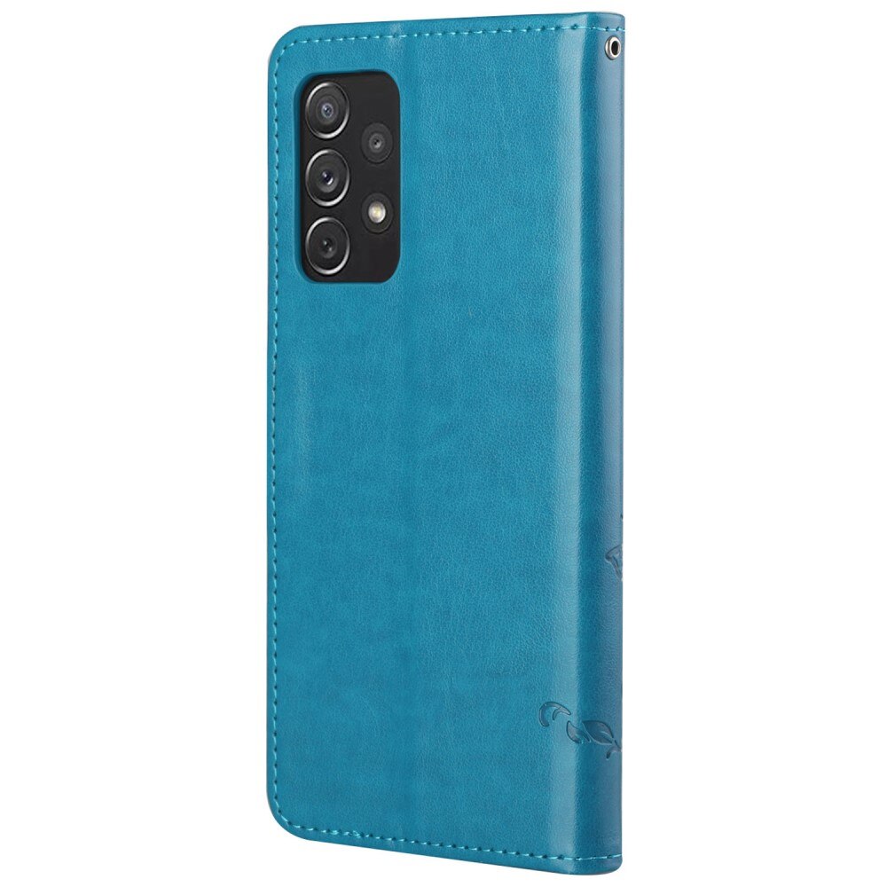 Läderfodral Fjärilar Samsung Galaxy A73 5G Blå