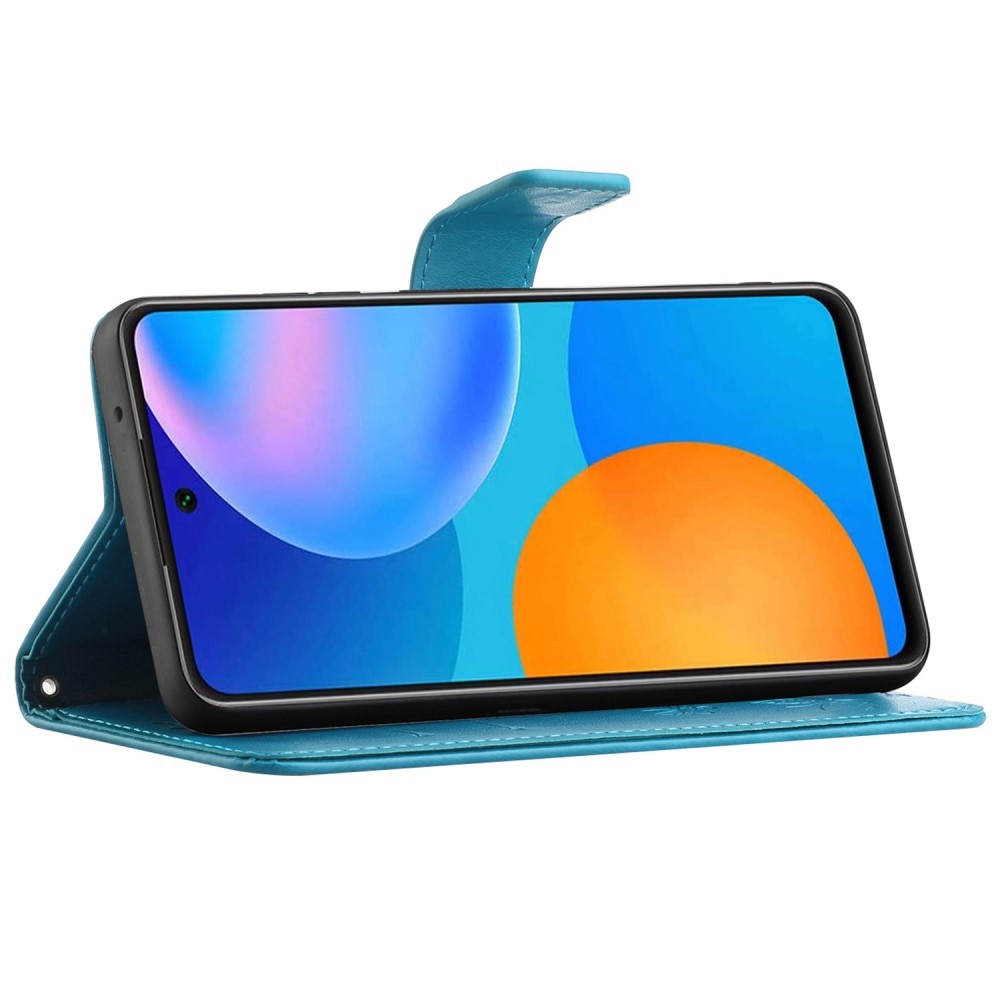 Läderfodral Fjärilar Samsung Galaxy A73 5G blå
