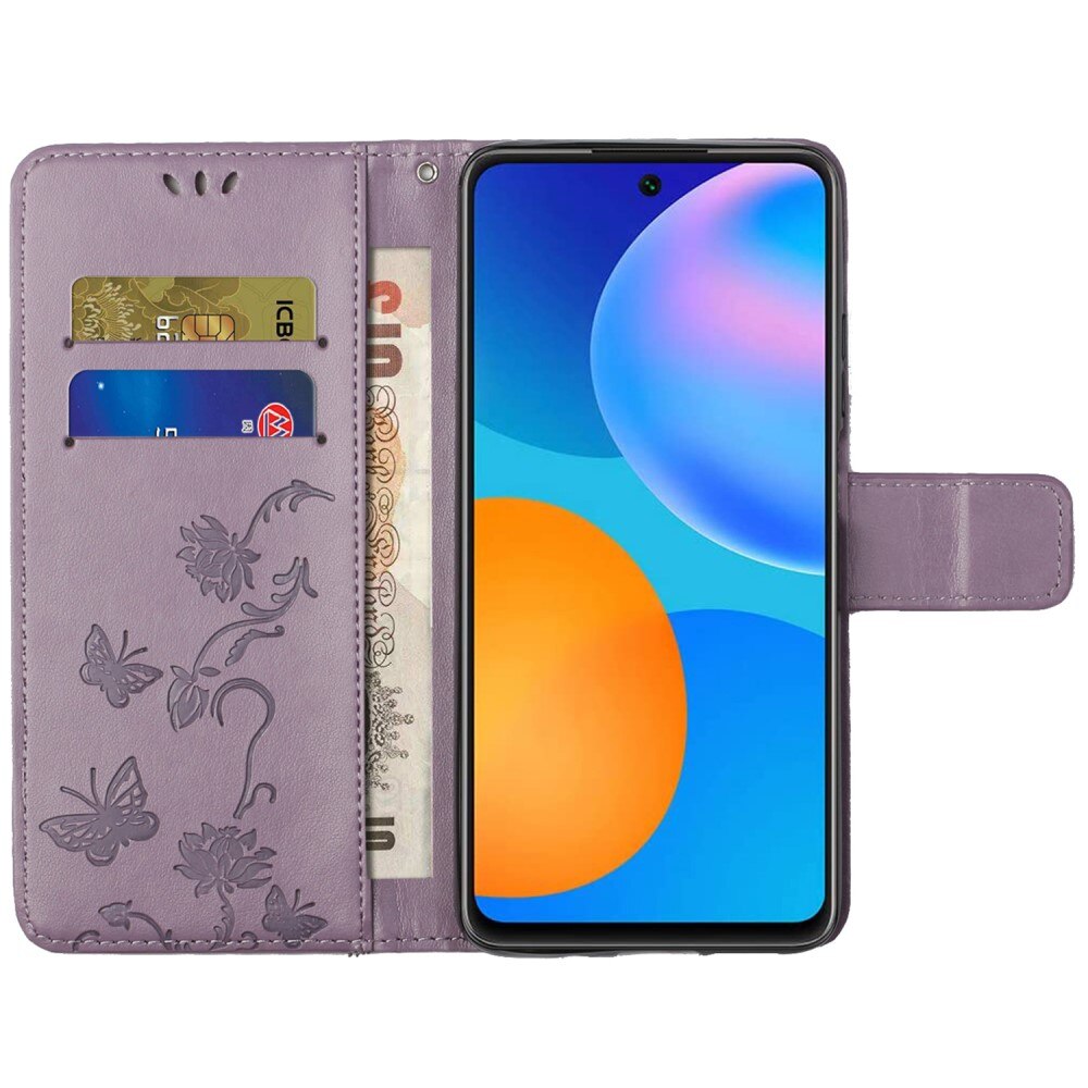 Läderfodral Fjärilar Samsung Galaxy A73 5G Lila