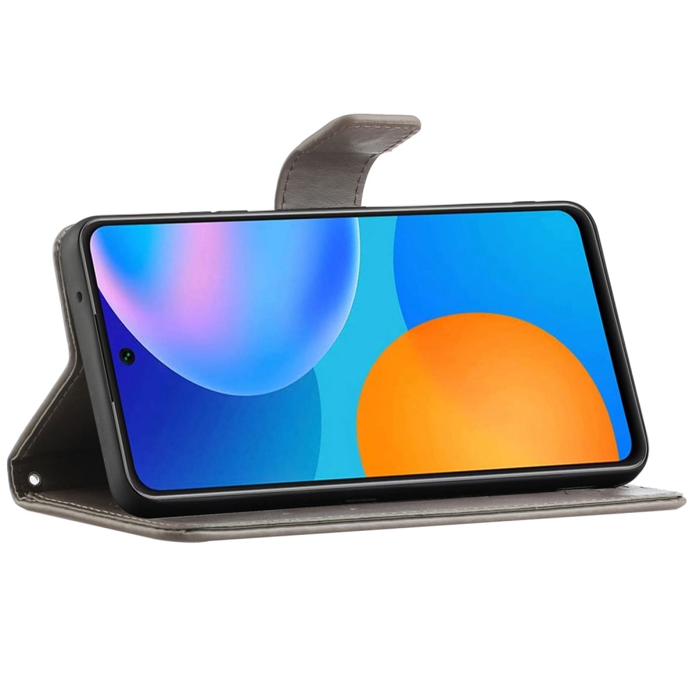 Läderfodral Fjärilar Samsung Galaxy A73 5G Grå
