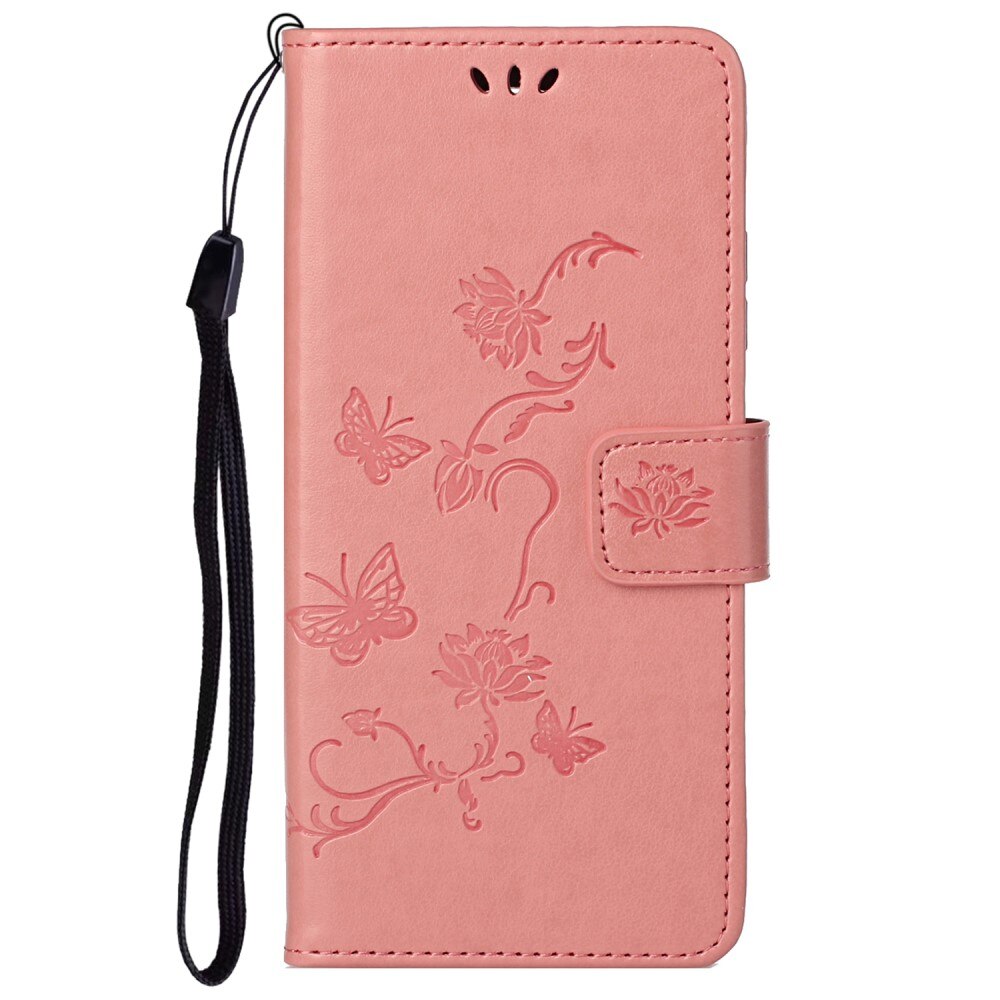 Läderfodral Fjärilar Samsung Galaxy A73 5G Rosa
