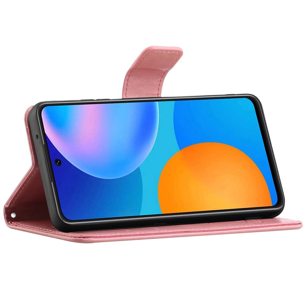 Läderfodral Fjärilar Samsung Galaxy A73 5G Rosa