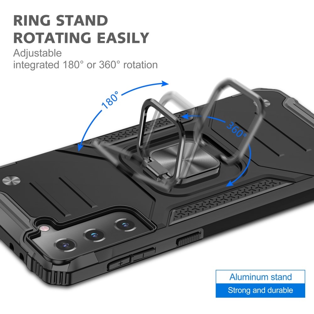 Hybridskal Tech Ring Samsung Galaxy S21 FE svart