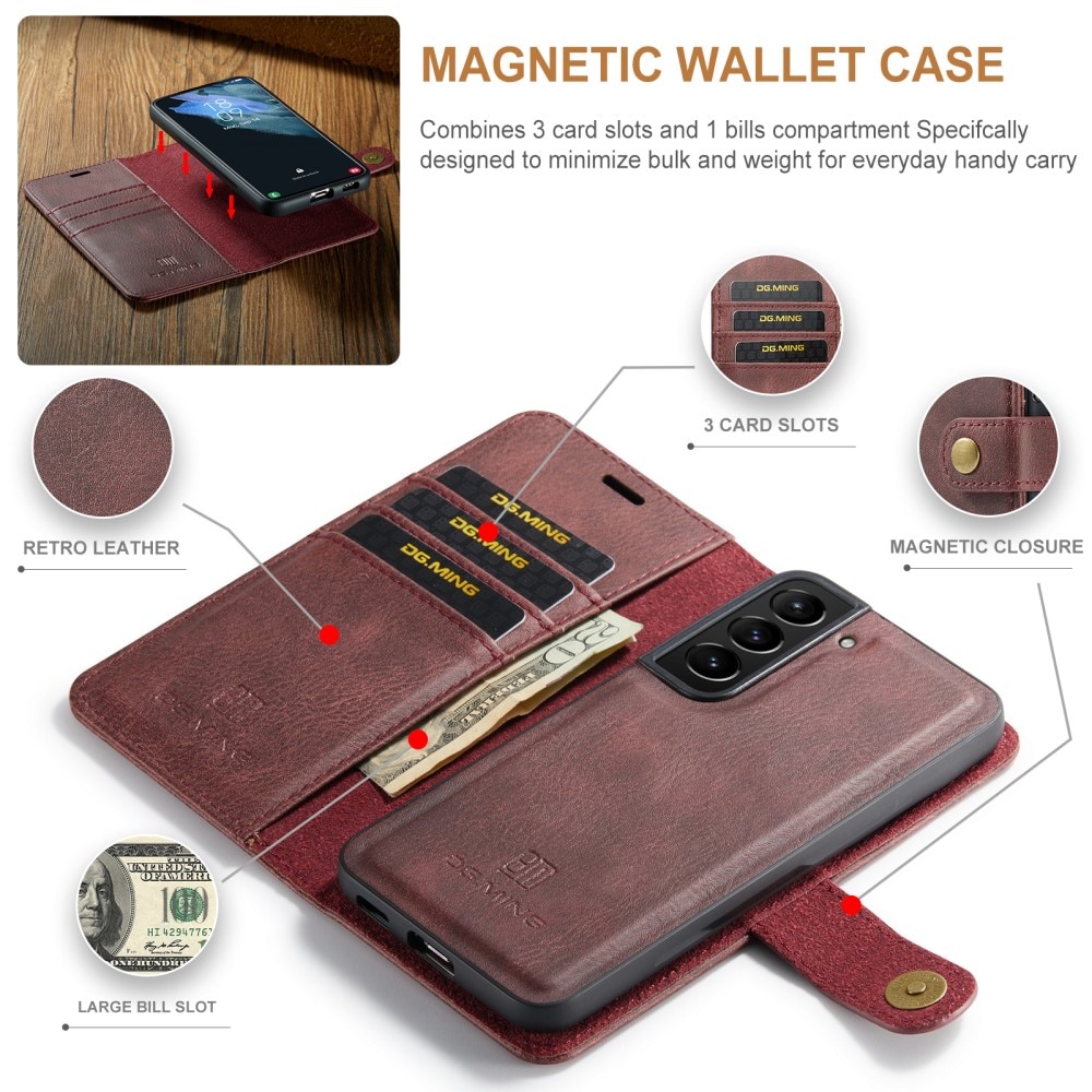 Magnet Wallet Samsung Galaxy S22 Plus Röd