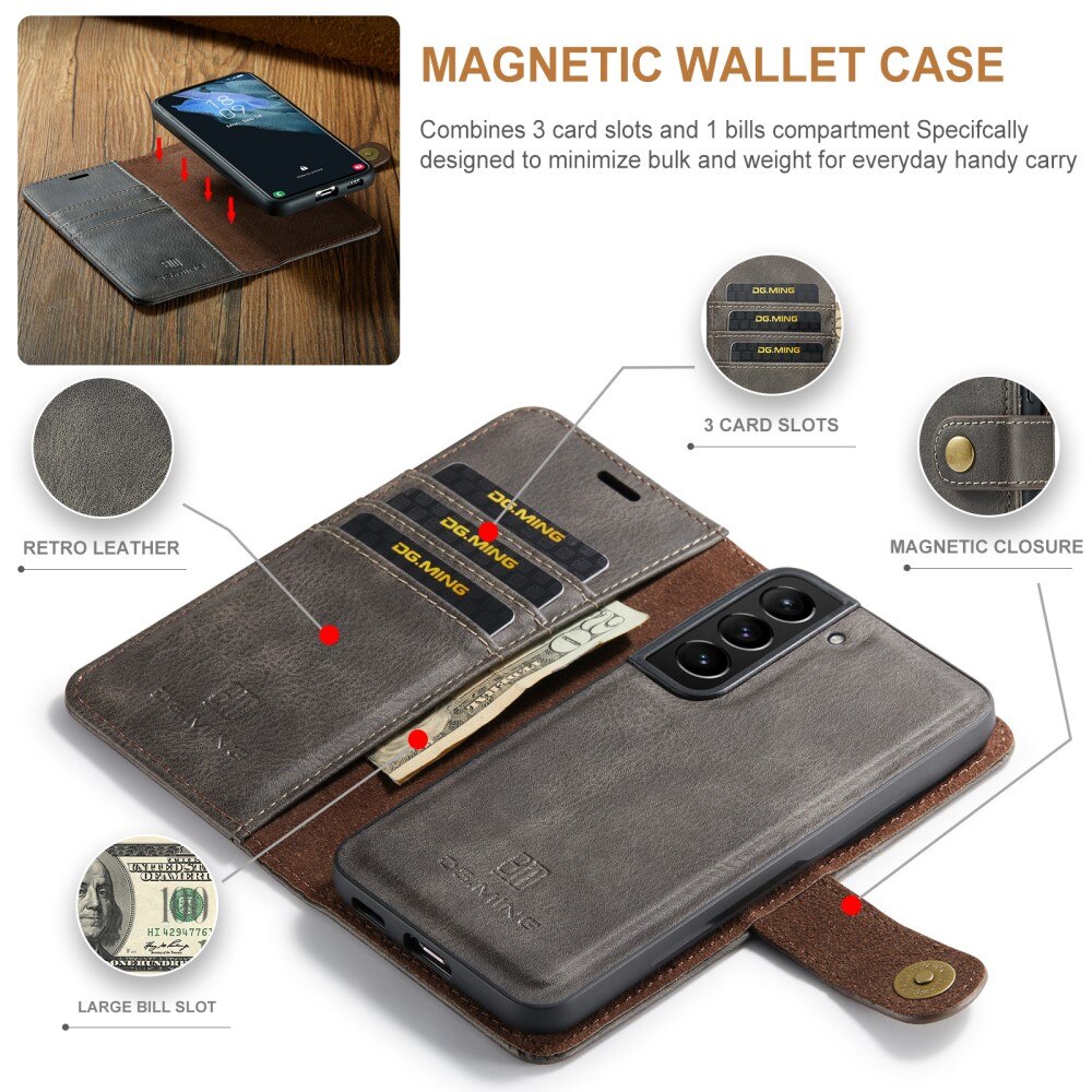 Magnet Wallet Samsung Galaxy S22 Plus Brun