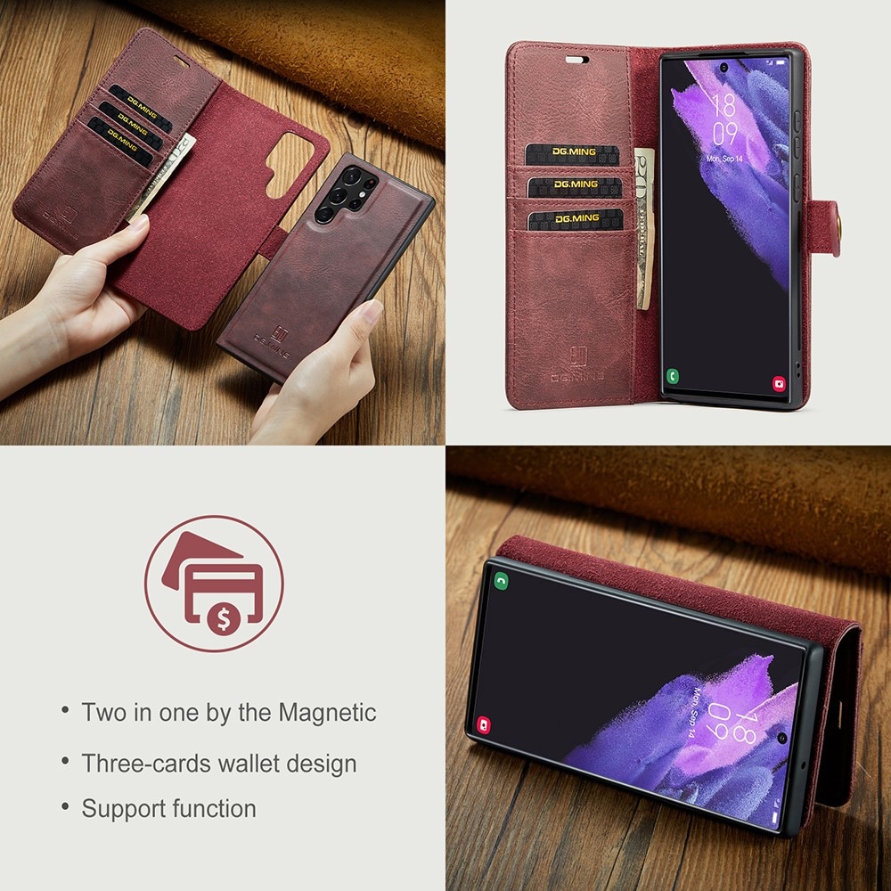 Magnet Wallet Samsung Galaxy S22 Ultra Röd
