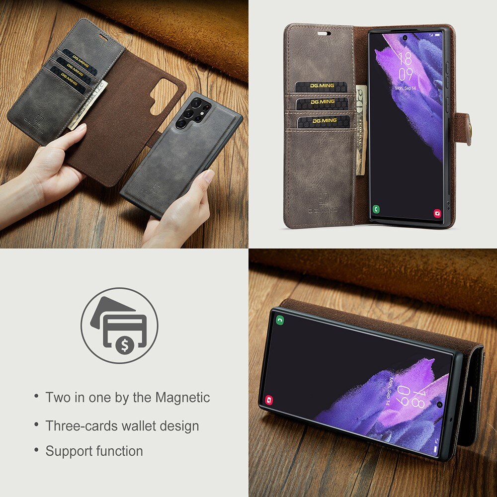 Magnet Wallet Samsung Galaxy S22 Ultra Brown